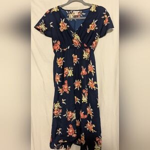Oh! Mamma Navy Floral Midi Dress